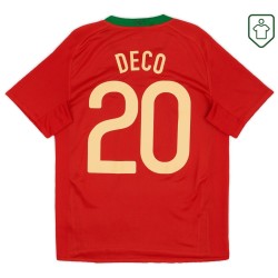 Männer Portugal 2008/10 Heim Retro Shirt Deco #20
