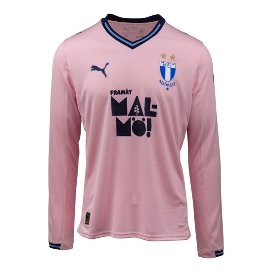 Kinder Malmö FF 2025 Auswärtstrikot mit langen Ärmeln – Rosa